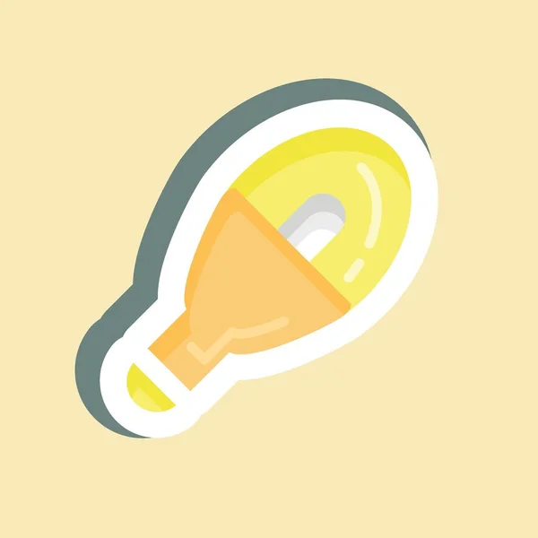 Sticker Led Bulb Suitable House Symbol Simple Design Editable Design — ストックベクタ