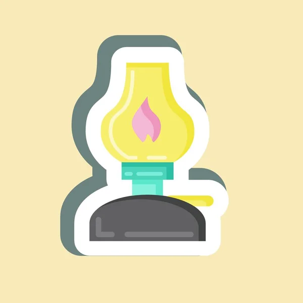 Sticker Kerosene Lamp Suitable House Symbol Simple Design Editable Design — Stockvektor