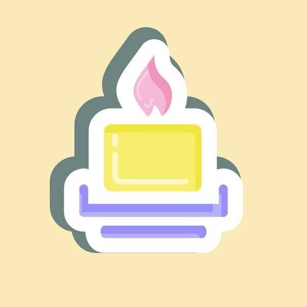 Sticker Candle Suitable House Symbol Simple Design Editable Design Template — 图库矢量图片