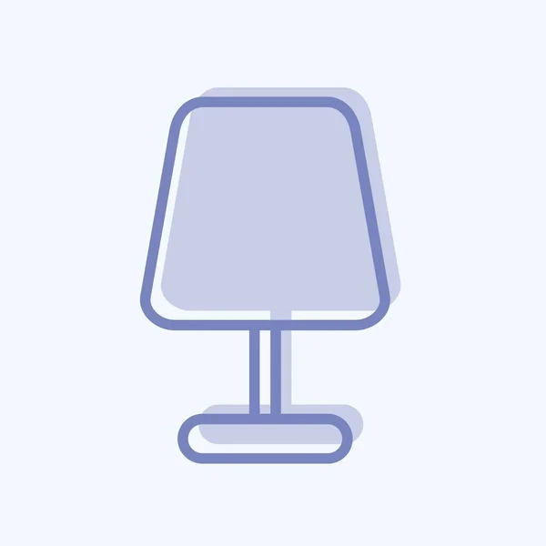 Simge Masası Lambası Sembolü Için Uygun Ton Stili Basit Dizayn — Stok Vektör