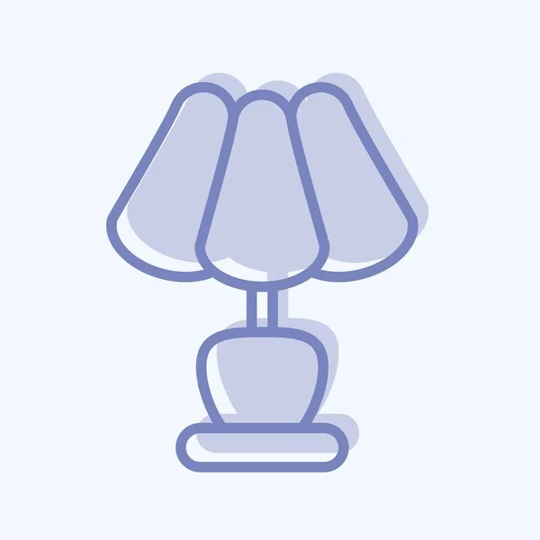 Ikon Asztali Lámpák Alkalmas House Szimbólum Két Hangnemben Egyszerű Tervezés — Stock Vector