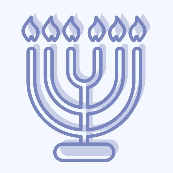 Icon Menorah Suitable House Symbol Two Tone Style Simple Design —  Vetores de Stock