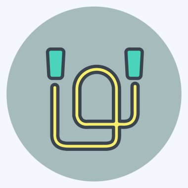 Simge Sıçrama İpleri. Sağlıklı sembol için uygun. renk arkadaşı stili. Basit dizayn edilebilir. tasarım şablonu. Basit resimleme