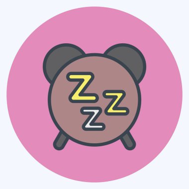 İkon Sağlıklı Uyku. Sağlıklı sembol için uygun. renk arkadaşı stili. Basit dizayn edilebilir. tasarım şablonu. Basit resimleme