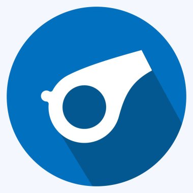 Simge Düdüğü. Sağlıklı sembol için uygun. Uzun gölge tarzı. Basit dizayn edilebilir. tasarım şablonu. Basit resimleme