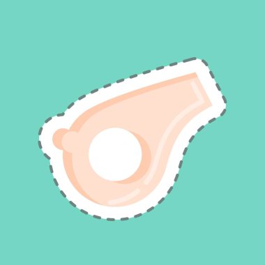 Çıkartma çizgisi Whistle 'ı kesti. Sağlıklı sembol için uygun. Basit dizayn edilebilir. tasarım şablonu. Basit resimleme