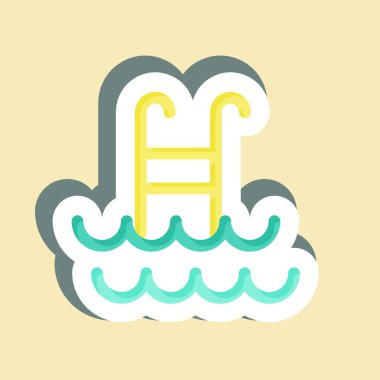 Etiket yüzme. Sağlıklı sembol için uygun. Basit dizayn edilebilir. tasarım şablonu. Basit resimleme