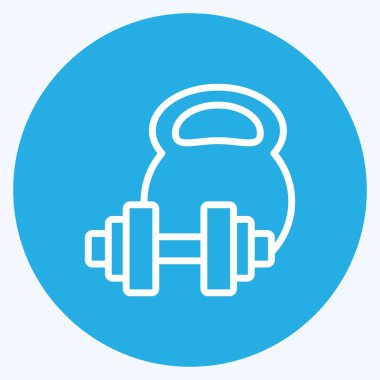 Simge Ağırlık Eğitimi. Sağlıklı sembol için uygun. Mavi gözlü. Basit dizayn edilebilir. tasarım şablonu. Basit resimleme