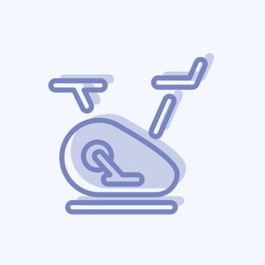 Icon Egzersiz Bisikleti. Sağlıklı sembol için uygun. İki ton stili. Basit dizayn edilebilir. tasarım şablonu. Basit resimleme
