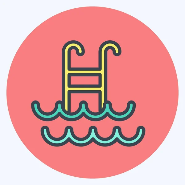 Icon Swimming Suitable Healthy Symbol Color Mate Style Simple Design — Image vectorielle