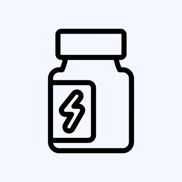Icon Supplements Suitable Healthy Symbol Line Style Simple Design Editable — ストックベクタ
