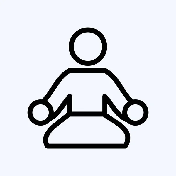 Icono Meditación Adecuado Para Símbolo Saludable Estilo Línea Diseño Simple — Vector de stock