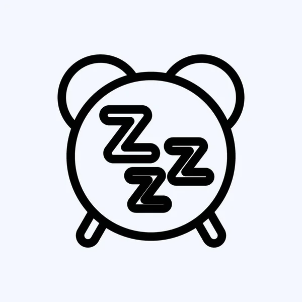 Icon Healthy Sleep Suitable Healthy Symbol Line Style Simple Design — Stock Vector