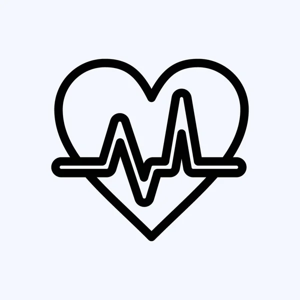 Icon Cardio Suitable Healthy Symbol Line Style Simple Design Editable — Vetor de Stock