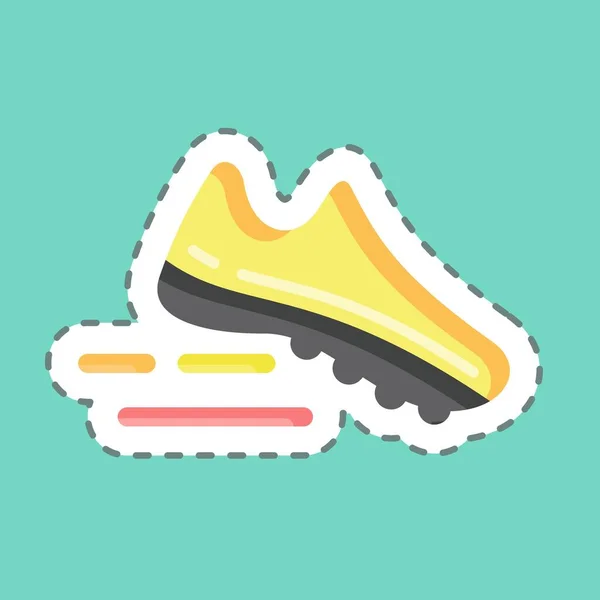 Sticker Line Cut Running Suitable Healthy Symbol Simple Design Editable — ストックベクタ