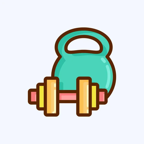 Icon Weight Training Suitable Healthy Symbol Flat Style Simple Design — Stock Vector