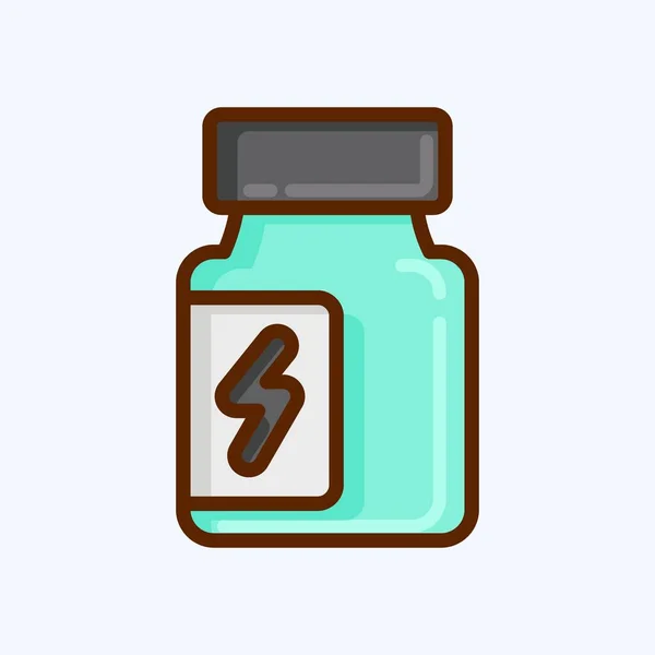 Icon Supplements Suitable Healthy Symbol Flat Style Simple Design Editable — ストックベクタ