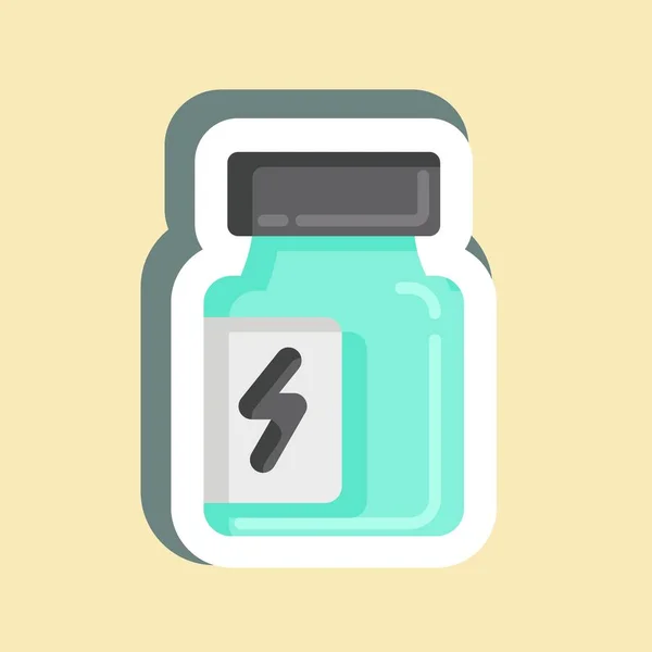 Sticker Supplementen Geschikt Voor Gezonde Symbool Eenvoudig Ontwerp Bewerkbaar Ontwerp — Stockvector