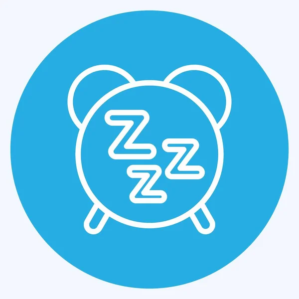 Icon Healthy Sleep Suitable Healthy Symbol Blue Eyes Style Simple — Vetor de Stock