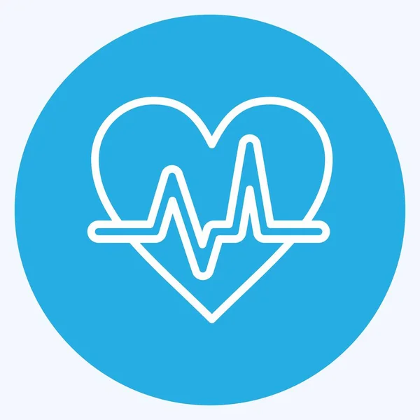 Icon Cardio Suitable Healthy Symbol Blue Eyes Style Simple Design — Vetor de Stock