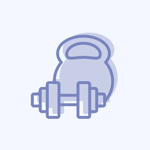 Ikoon Gewichtstraining Geschikt Voor Gezonde Symbool Twee Toonsstijl Eenvoudig Ontwerp — Stockvector
