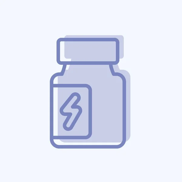 Icon Supplements Suitable Healthy Symbol Two Tone Style Simple Design — ストックベクタ