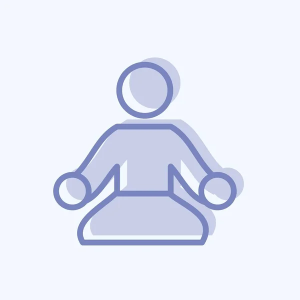 Icono Meditación Adecuado Para Símbolo Saludable Estilo Dos Tonos Diseño — Vector de stock