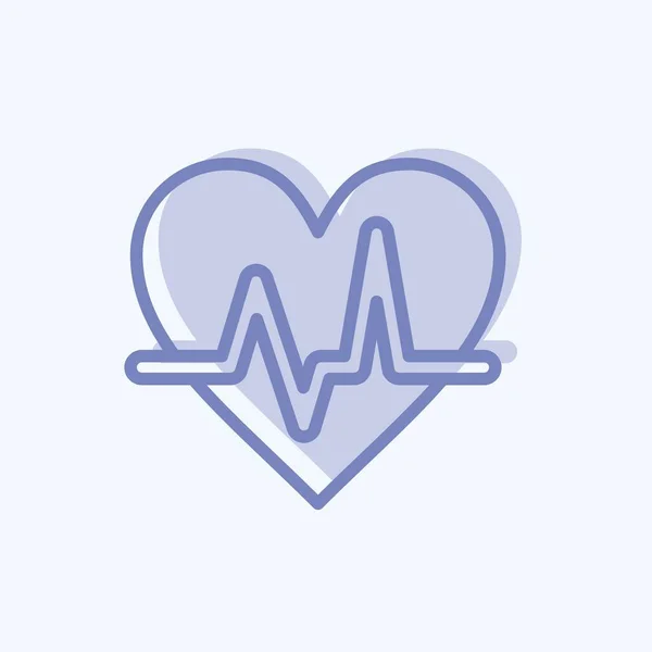 Icon Cardio Suitable Healthy Symbol Two Tone Style Simple Design — Διανυσματικό Αρχείο