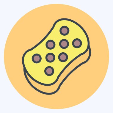 Simge Süngeri. Çocuk sembolü için uygun. renk arkadaşı stili. Basit dizayn edilebilir. tasarım şablonu. Basit resimleme