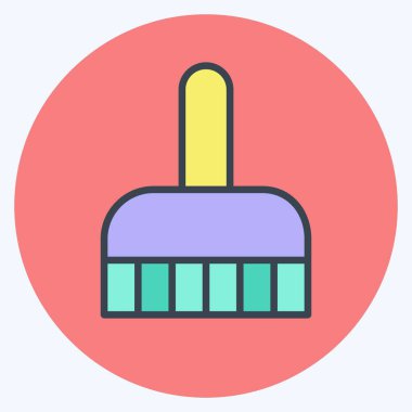 Simge Temizleme Fırçası. Çocuk sembolü için uygun. renk arkadaşı stili. Basit dizayn edilebilir. tasarım şablonu. Basit resimleme