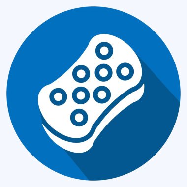 Simge Süngeri. Çocuk sembolü için uygun. Uzun gölge tarzı. Basit dizayn edilebilir. tasarım şablonu. Basit resimleme