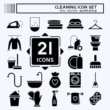 Simge Kümesi Temizliği. Çocuk sembolü için uygun. Kabartma tarzı. Basit dizayn edilebilir. tasarım şablonu. Basit resimleme