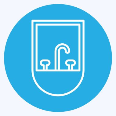 Simge lavabosu. Çocuk sembolü için uygun. Mavi gözlü. Basit dizayn edilebilir. tasarım şablonu. Basit resimleme