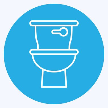 Simge Tuvaleti. Çocuk sembolü için uygun. Mavi gözlü. Basit dizayn edilebilir. tasarım şablonu. Basit resimleme