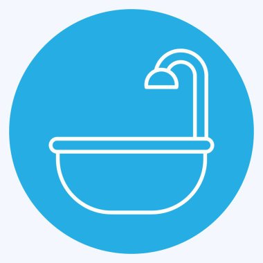 İkon Banyo. Çocuk sembolü için uygun. Mavi gözlü. Basit dizayn edilebilir. tasarım şablonu. Basit resimleme