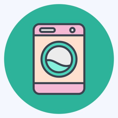 Simge yıkayıcı. Çocuk sembolü için uygun. renk arkadaşı stili. Basit dizayn edilebilir. tasarım şablonu. Basit resimleme