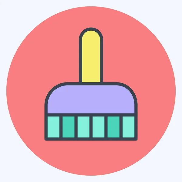 Icon Cleaning Brush Suitable Kids Symbol Color Mate Style Simple — 스톡 벡터