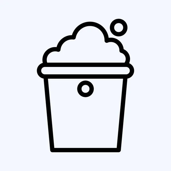 Icon Bucket Adecuado Para Los Niños Símbolo Estilo Línea Diseño — Vector de stock