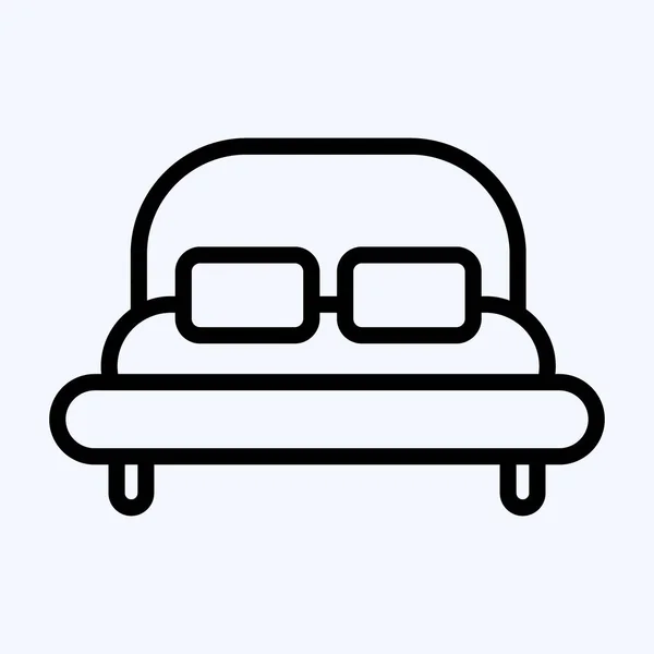 Icon Bed Suitable Kids Symbol Line Style Simple Design Editable — 图库矢量图片