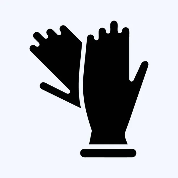 Sarung Tangan Ikon Cocok Untuk Anak Anak Simbol Gaya Glif - Stok Vektor