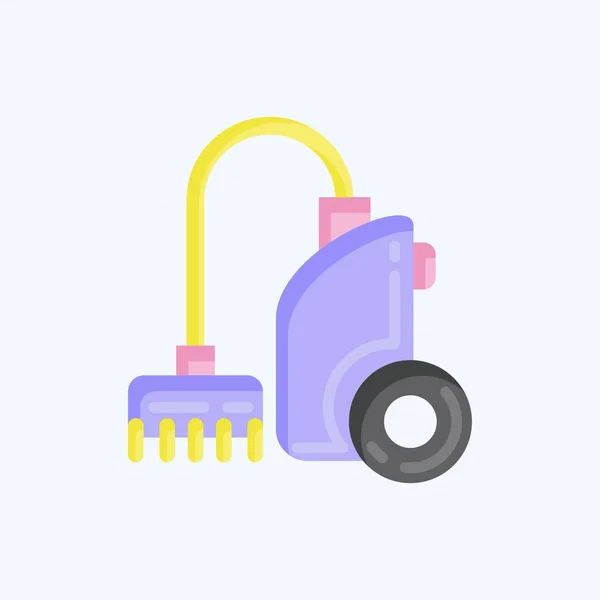 Icon Vacuum Cleaner Suitable Kids Symbol Flat Style Simple Design — Archivo Imágenes Vectoriales