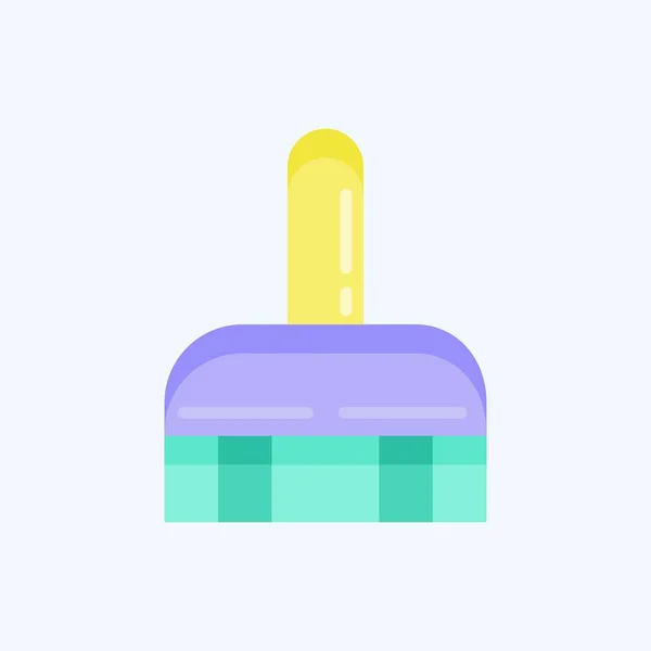 Icon Cleaning Brush Suitable Kids Symbol Flat Style Simple Design — Image vectorielle