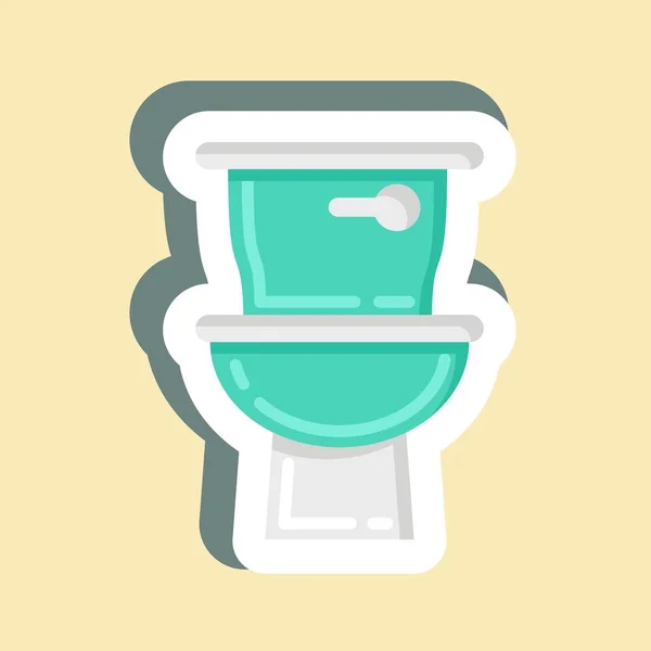 Sticker Toilet Suitable Kids Symbol Simple Design Editable Design Template — Vector de stock