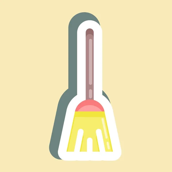 Sticker Broom Suitable Kids Symbol Simple Design Editable Design Template — ストックベクタ