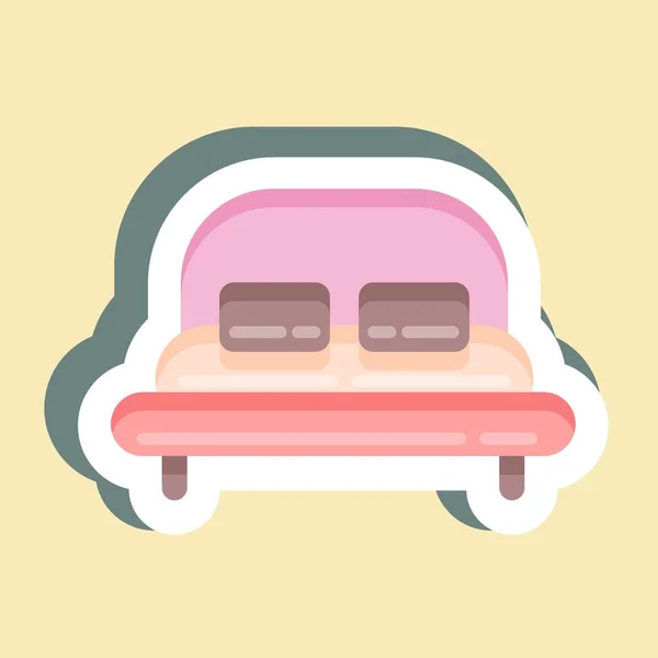 Sticker Bed Suitable Kids Symbol Simple Design Editable Design Template — ストックベクタ