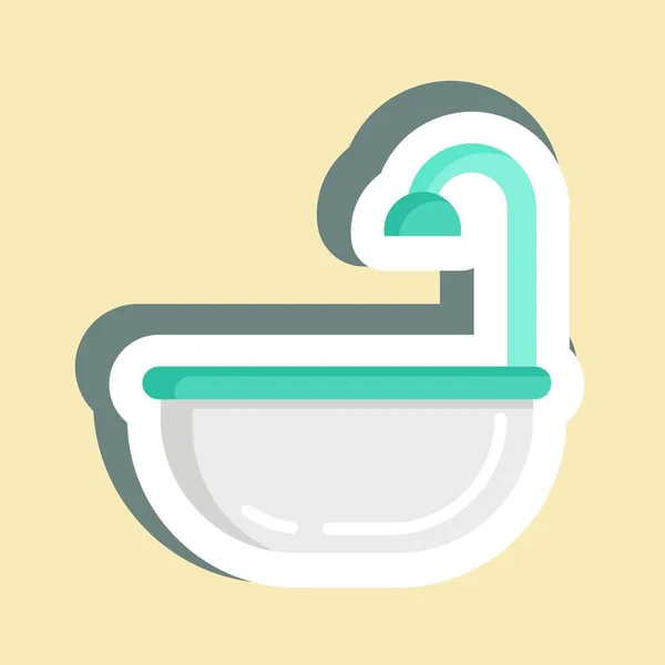 Sticker Bathroom Suitable Kids Symbol Simple Design Editable Design Template — ストックベクタ