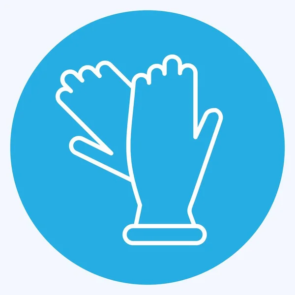 Symbolhandschuhe Geeignet Für Kinder Symbol Blaue Augen Einfaches Design Editierbar — Stockvektor