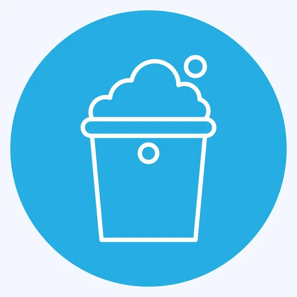 Icon Bucket Adecuado Para Los Niños Símbolo Ojos Azules Estilo — Vector de stock