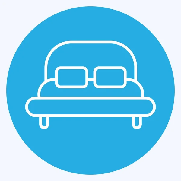 Icon Bed Suitable Kids Symbol Blue Eyes Style Simple Design — Wektor stockowy