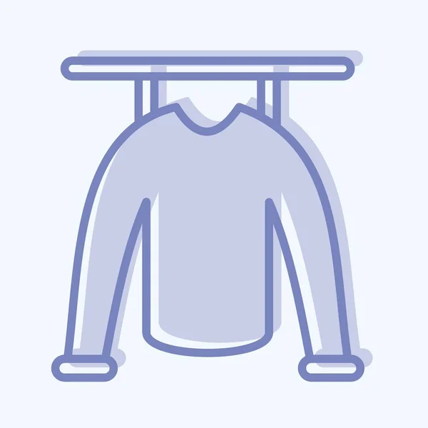 Icon Clothes Suitable Kids Symbol Two Tone Style Simple Design — Vetor de Stock